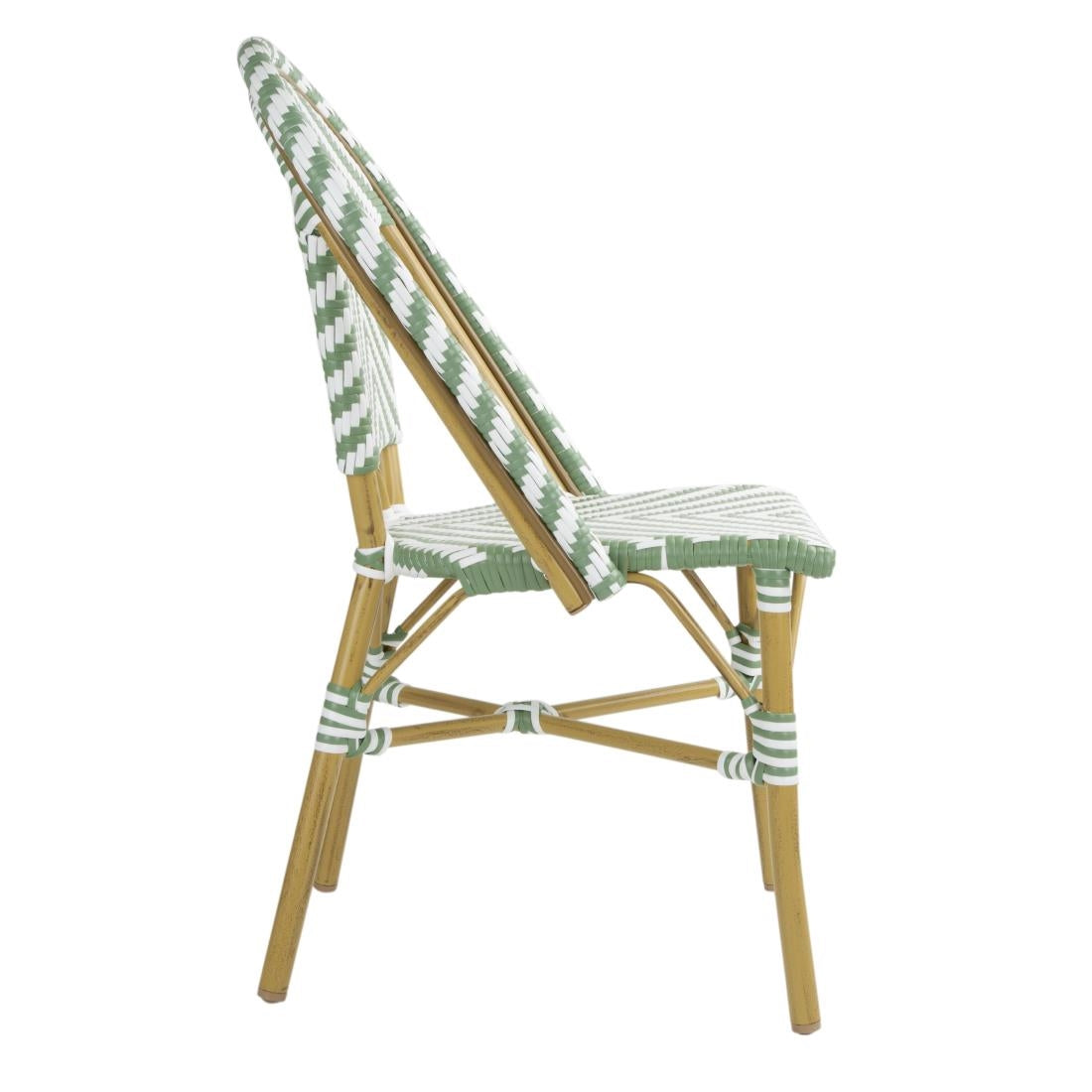 Chaises style parisien en polyrotin PE Bolero vert clair (lot de 2) - Bolero - FU535