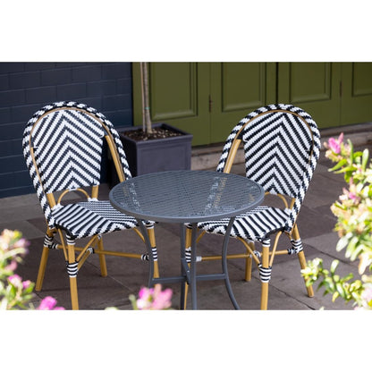 Chaises style parisien en rotin PE Bolero noires (lot de 2) - Bolero - CH111