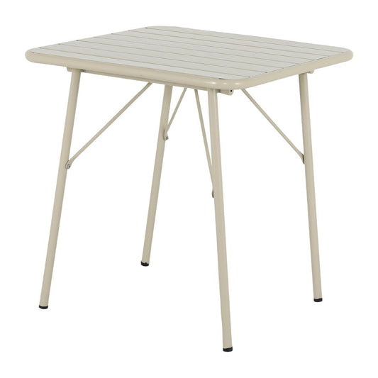 Table pliante à lattes carrée en acier Bolero Amalfi 700 mm taupe - Bolero - HZ821