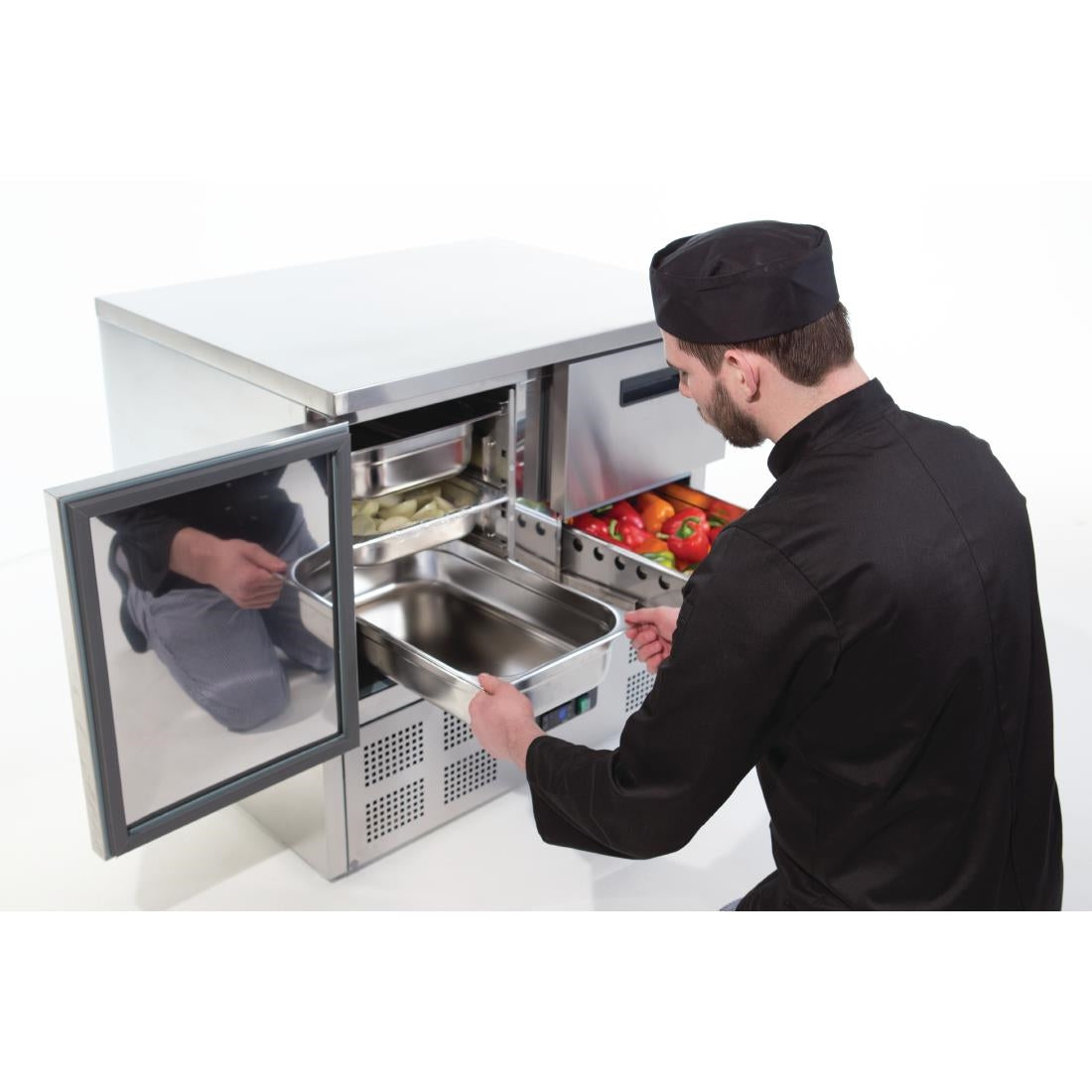 Table réfrigérée positive 1 porte 2 tiroirs Polar Série G 240L - Polar - U637