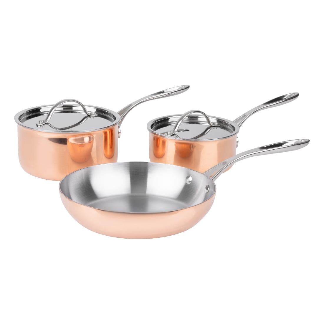 Batterie de cuisine en cuivre triple parois 3 pièces Vogue Cook Like A Pro - Vogue - SA655