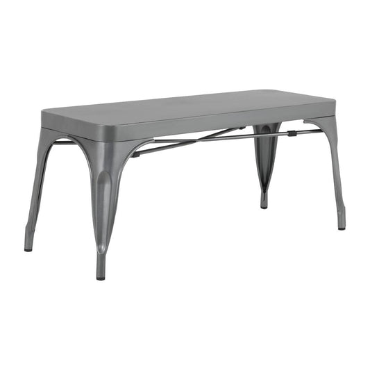 Bancs en métal gris acier Bolero Bistro 1000 mm (lot de 2) - Bolero - JA329