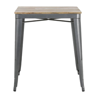 Table à manger à plateau à lattes en bois de manguier et piètement gris acier Bolero Bistro 650 mm - Bolero - HZ813