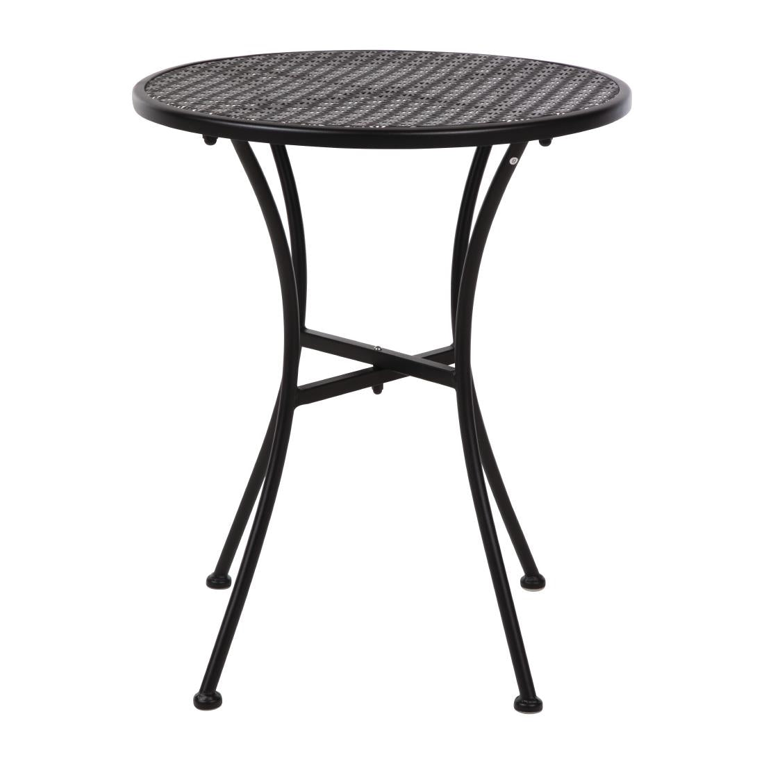 Table bistro ronde en acier ajouré Bolero noire 600mm - Bolero - GG705