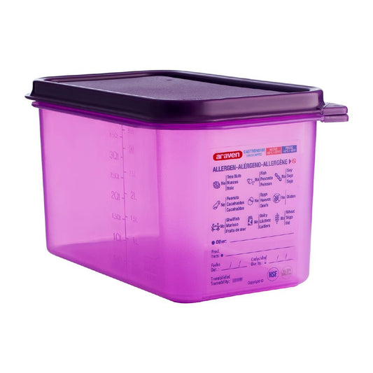 Bac hermétique violet antiallergénique GN1/4 Araven 4,3L - Araven - CM787
