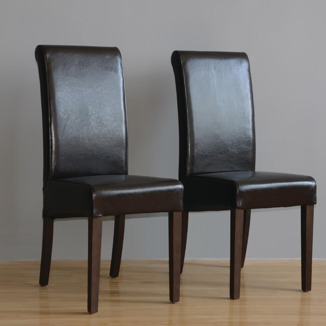 Chaises en simili cuir à dossier incurvé Bolero noires (lot de 2) - Bolero - GF956