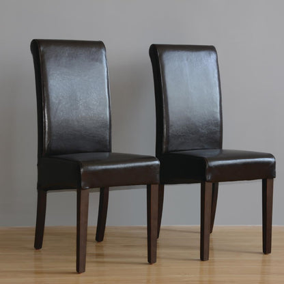 Chaises en simili cuir à dossier incurvé Bolero noires (lot de 2) - Bolero - GF956