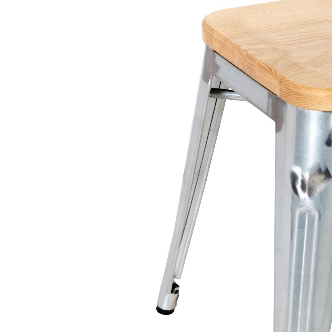 Tabourets bistro bas en acier avec assise en bois Bolero (lot de 4) - Bolero - GM634