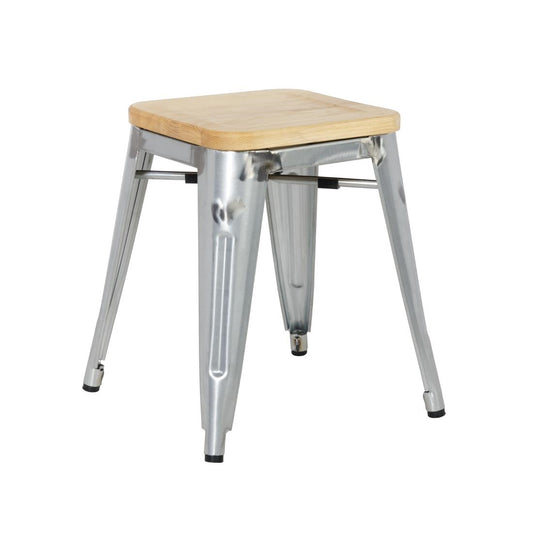 Tabourets bistro bas en acier avec assise en bois Bolero (lot de 4) - Bolero - GM634