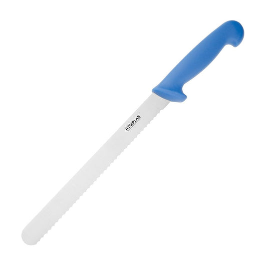 Couteau à génoise dentelé Hygiplas bleu 254 mm - Hygiplas - FX120