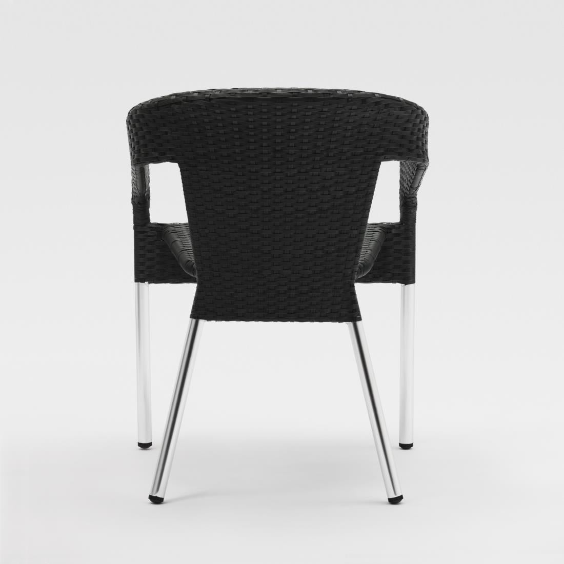 Fauteuils enveloppants bistro en rotin PE anthracite Bolero (lot de 4) - Bolero - CG223