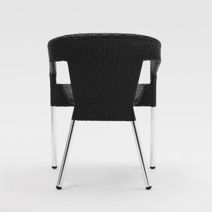 Fauteuils enveloppants bistro en rotin PE anthracite Bolero (lot de 4) - Bolero - CG223