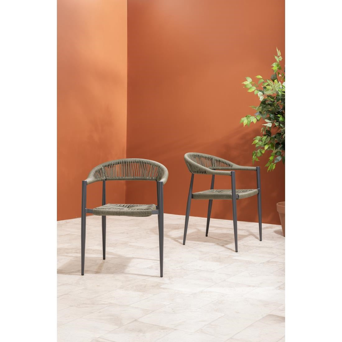 Fauteuils d'extérieur en rotin PE tressé Bolero Eden verts (lot de 4) - Bolero - HZ592