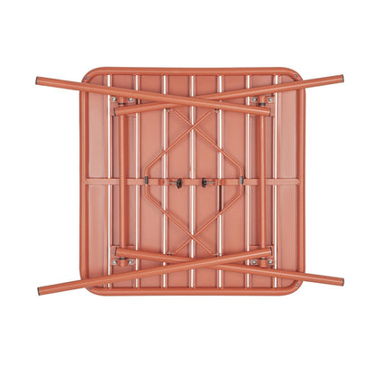 Table carrée à lattes en acier Bolero terracotta - Bolero - CK064