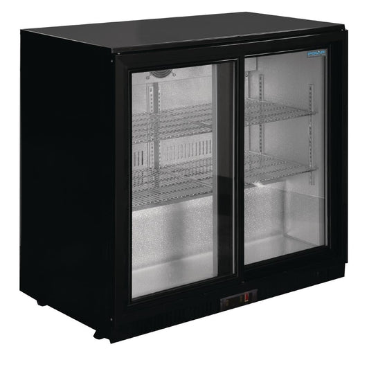 Arrière-bar deux portes coulissantes Polar Série G noir 208L - Polar - GL003