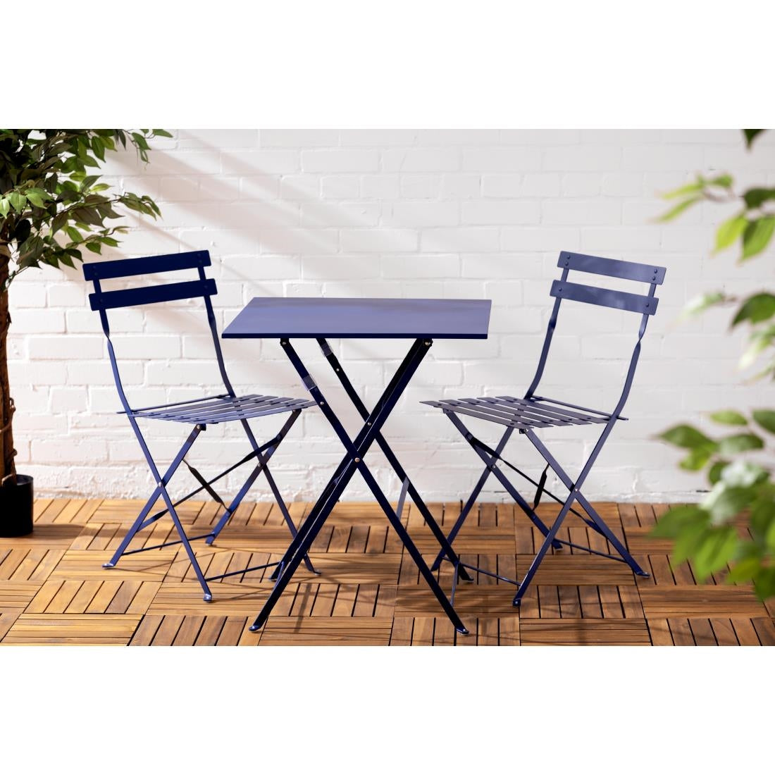 Table de terrasse carrée Bolero Perth bleu marine foncé - Bolero - FU540