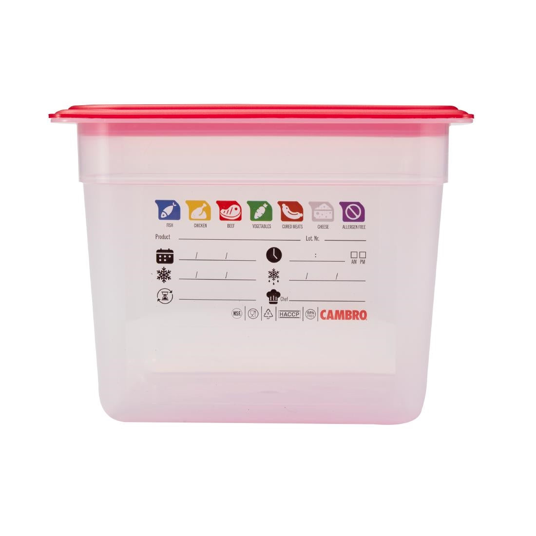 Bac en polypropylène Cambro Safetrak IML GN 1/2 200mm - Cambro - JN507