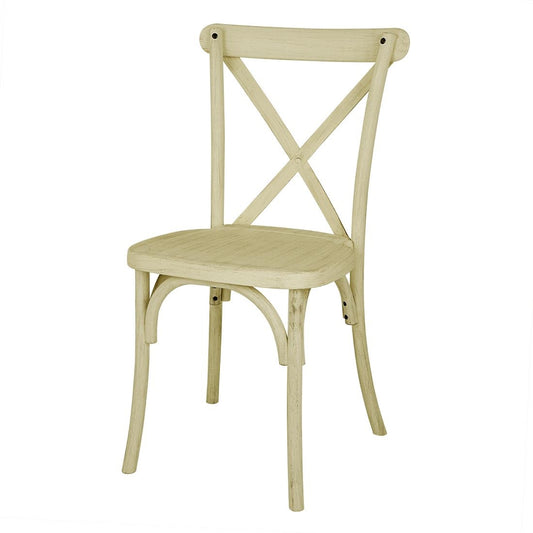Chaises à dossier croisé en résine Bolero Manhattan effet bois naturel (lot de 4) - Bolero - HW282