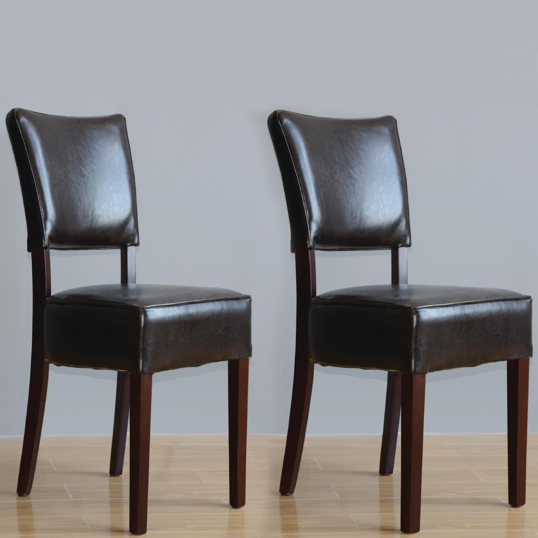 Chaises confortables en simili cuir Bolero marron foncé (lot de 2) - Bolero - GF957