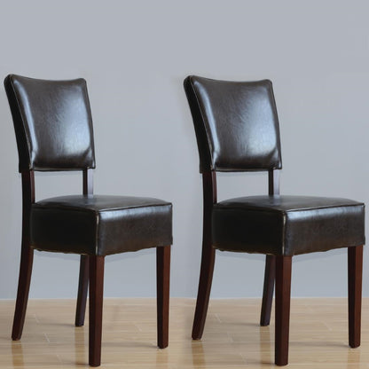 Chaises confortables en simili cuir Bolero marron foncé (lot de 2) - Bolero - GF957
