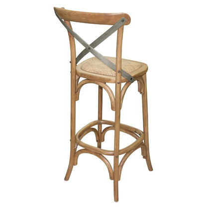Tabouret de bar en bois avec dossier croisé Bolero métal - Bolero - GG657