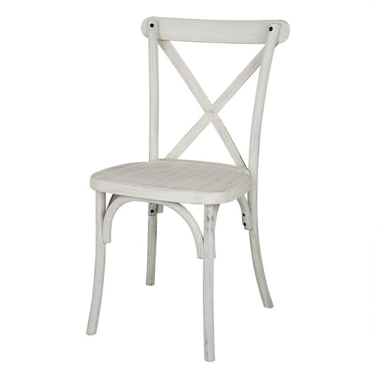 Chaises en résine à dossier croisé Bolero Manhattan blanches (lot de 4) - Bolero - HW280