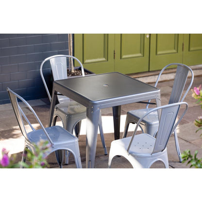 Table carrée en acier gris métallisé Bolero Bistro 668mm - Bolero - DM904