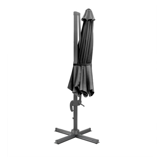Parasol déporté professionnel Bolero Venice noir 3,5 m - Bolero - DZ872