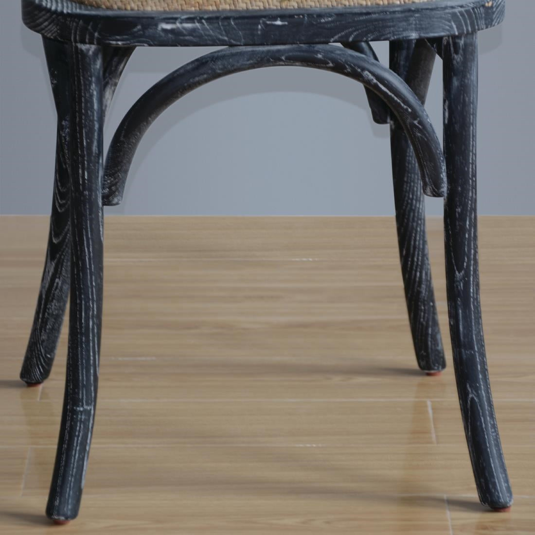 Chaises en bois patiné avec dossier croisé Bolero noires (lot de 2) - Bolero - GG654