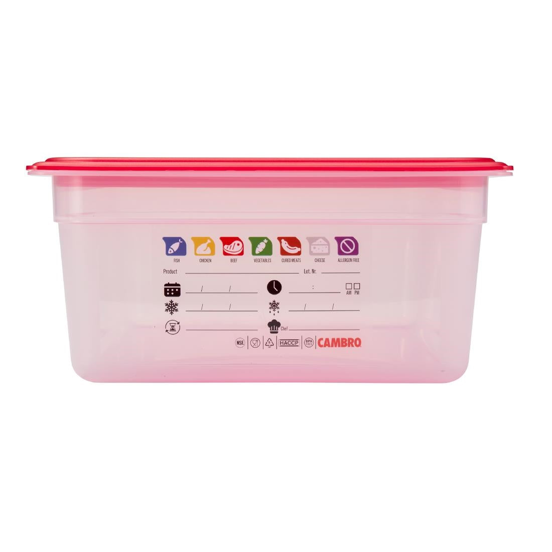 Bac en polypropylène Cambro Safetrak IML GN 1/1 150mm - Cambro - JN502