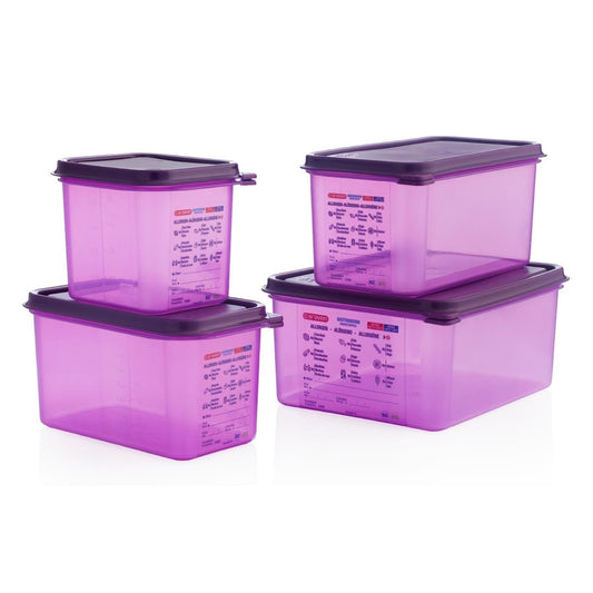 Bac hermétique violet antiallergénique GN1/6 Araven 2,6L - Araven - CM786