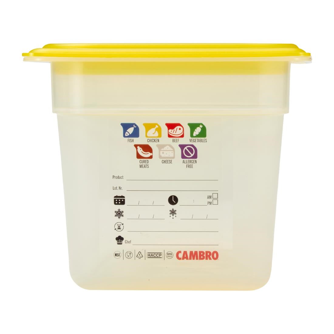 Bac en polypropylène Cambro Safetrak IML GN 1/3 150mm - Cambro - JN510