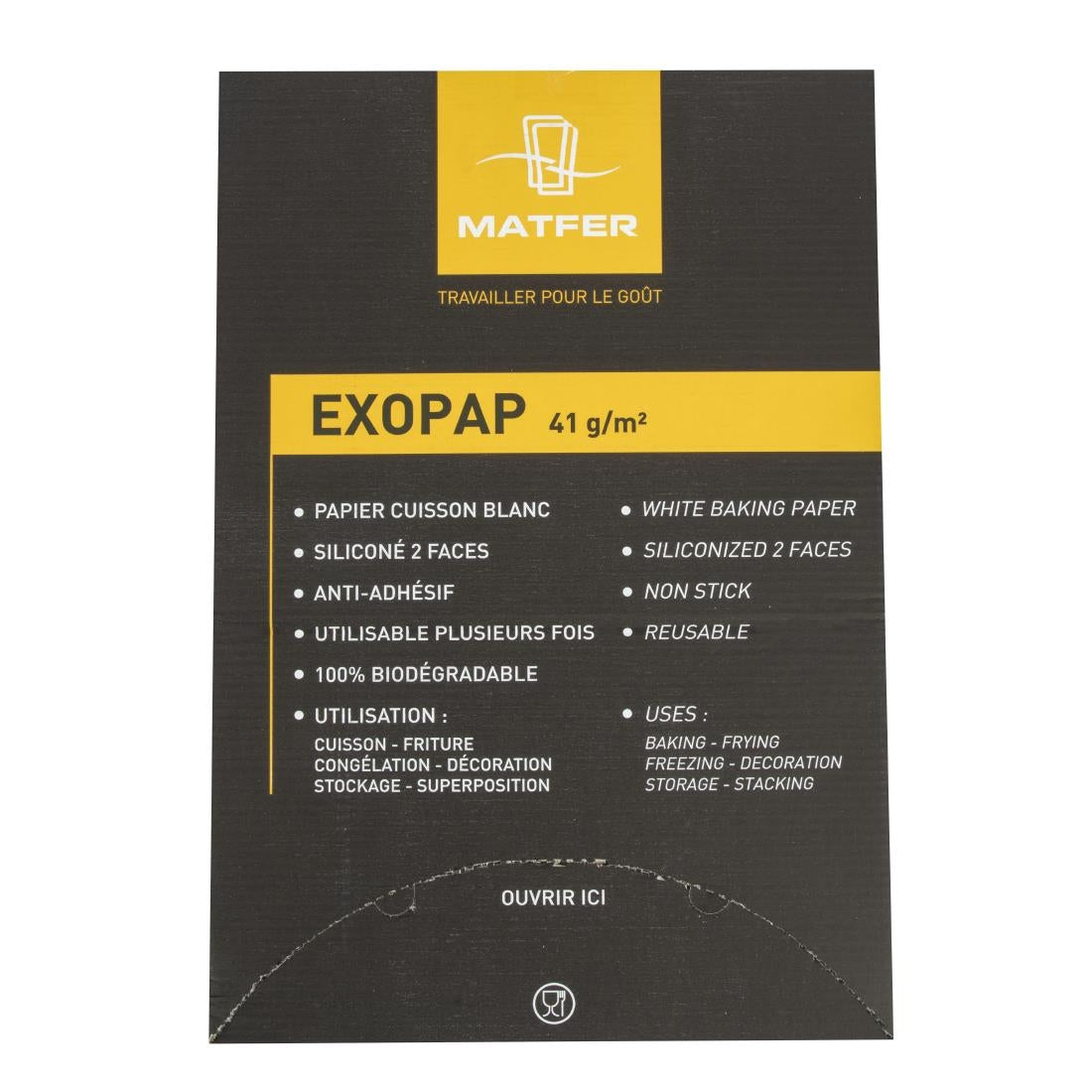 Papier cuisson Matfer Bourgeat Exopap 600 x 400 mm (lot de 500) - Matfer Bourgeat - CX520