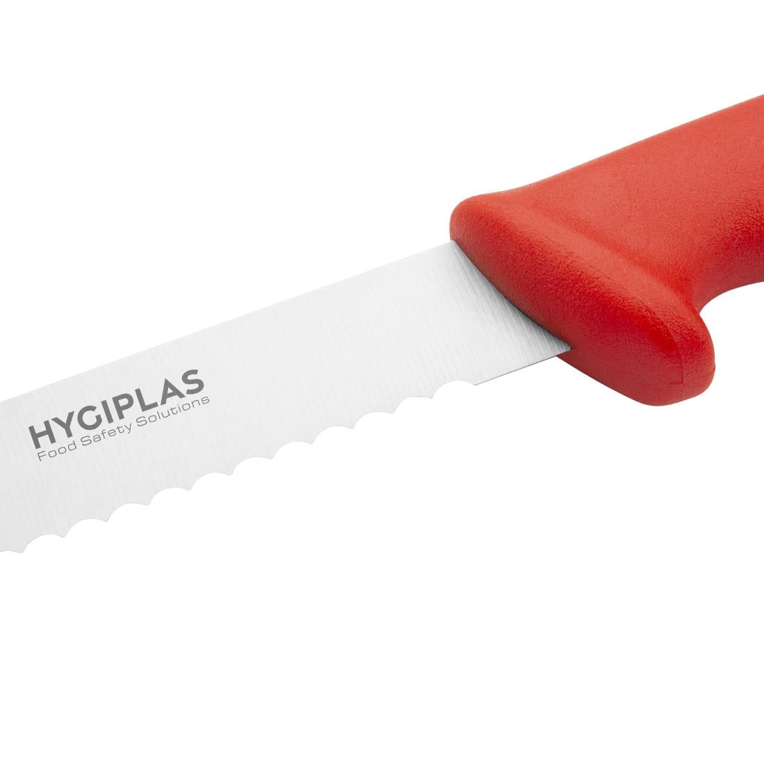 Couteau à génoise dentelé Hygiplas rouge 30,5cm - Hygiplas - FX117