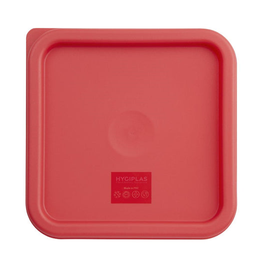 Couvercle carré rouge moyen Hygiplas - Hygiplas - CF041