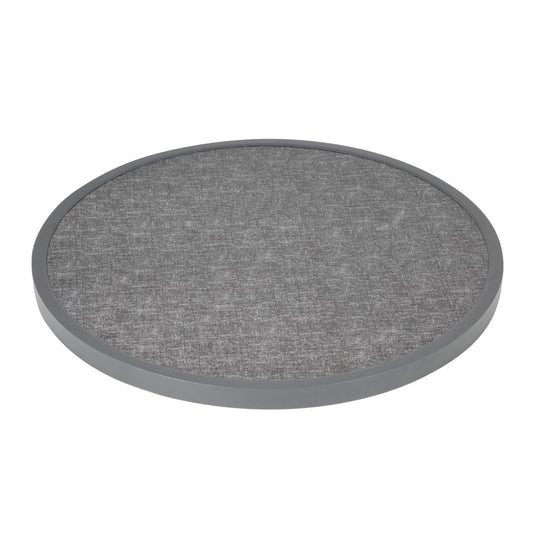 Plateau de table extérieur rond en verre trempé Bolero noir brossé bord gris 580mm - Bolero - DL489
