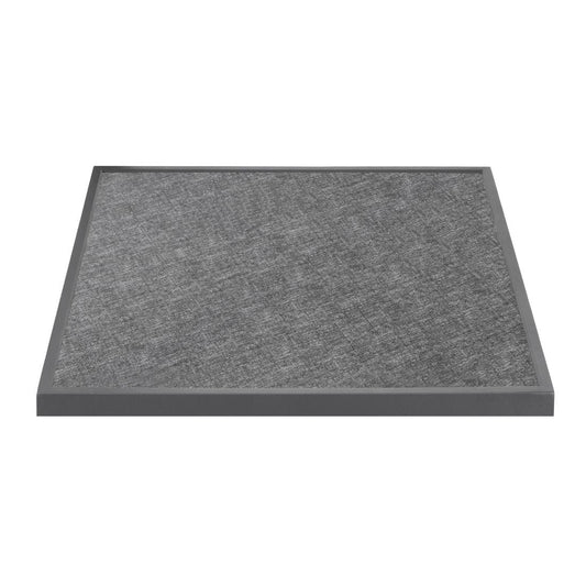 Plateau de table extérieur carré en verre trempé Bolero noir brossé bord gris 700 mm - Bolero - DZ873