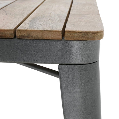 Table à manger à plateau à lattes en bois de manguier et piètement gris acier Bolero Bistro 650 mm - Bolero - HZ813