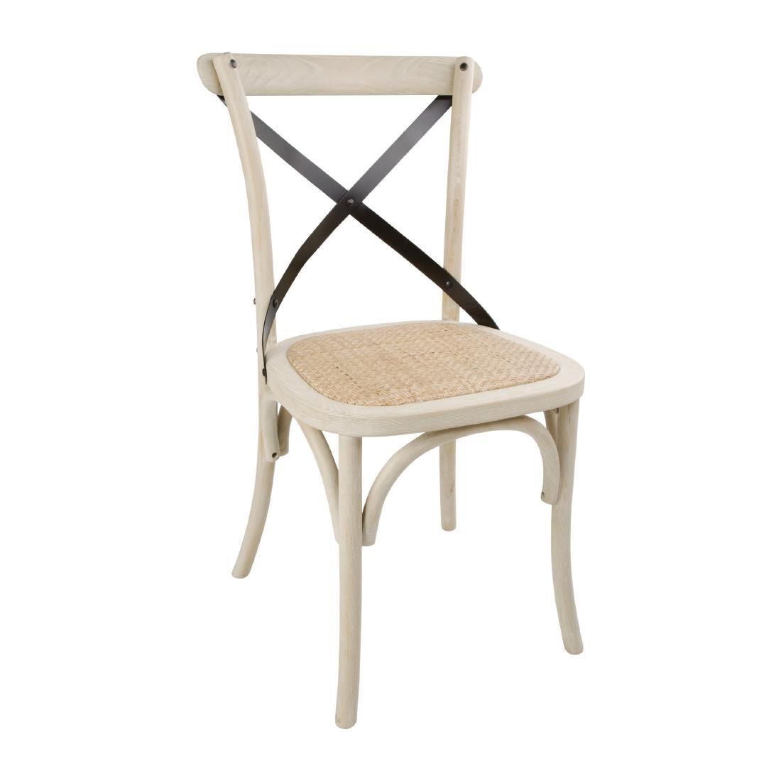 Chaises en chêne avec dossier croisé Bolero sable (lot de 2) - Bolero - DR306