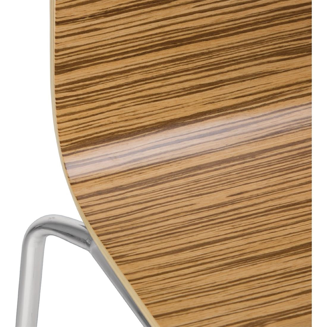 Chaise dossier carré zebrano Bolero lot de 4 - Bolero - GR344