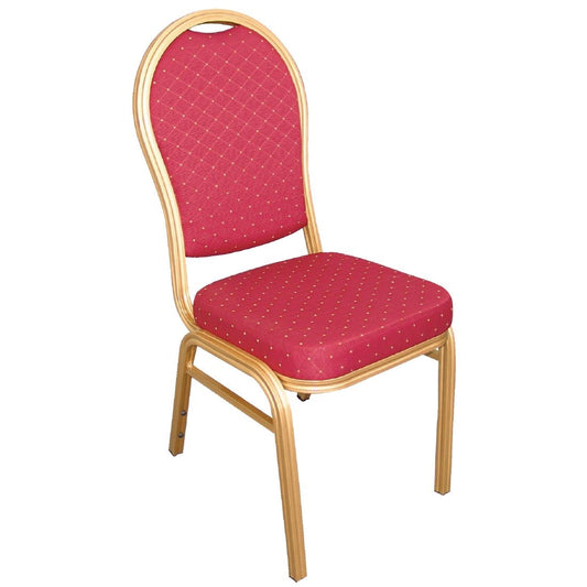 Chaises de banquet en aluminium dossier arrondi Bolero rouges (lot de 4) - Bolero - U525