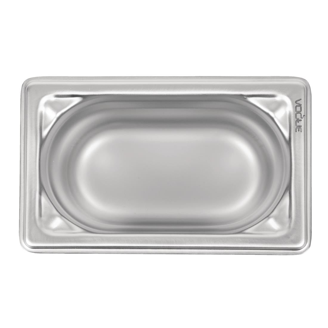 Bac inox 18/10 professionnel Vogue GN 1/9 100mm - Vogue - DW454