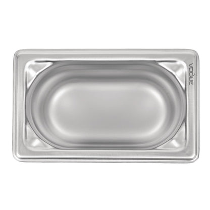 Bac inox 18/10 professionnel Vogue GN 1/9 100mm - Vogue - DW454