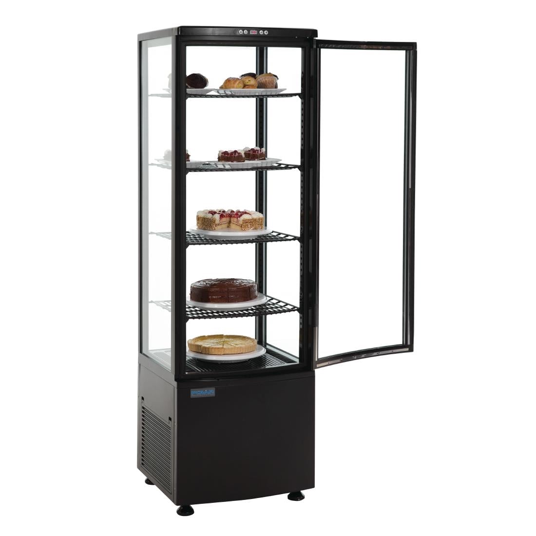 Vitrine réfrigérée avec portes incurvées Polar Série C noire 235L - Polar - DP289