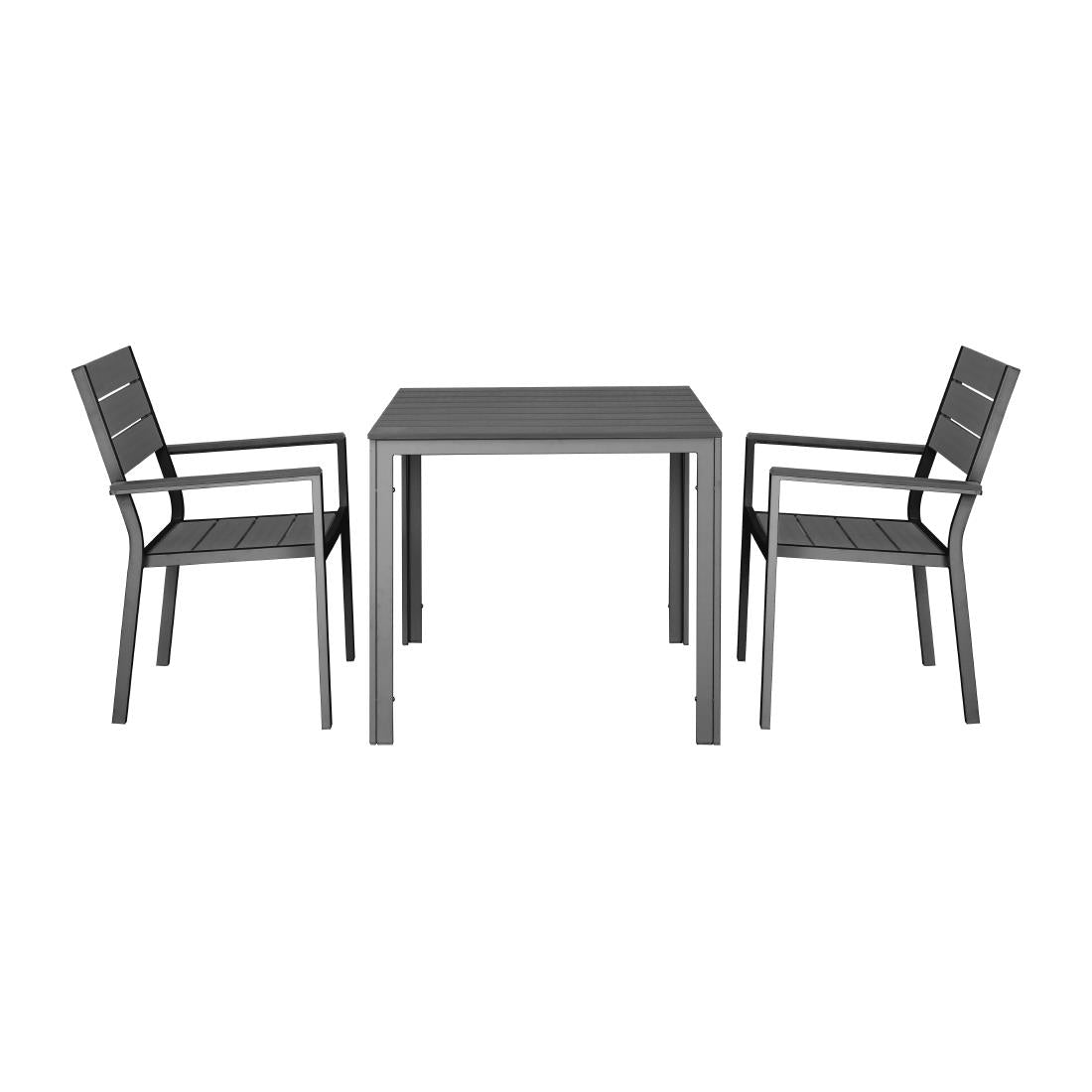 Table d'extérieur à lattes Bolero Valletta grise 780mm - Bolero - HZ021