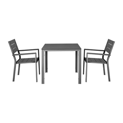 Table d'extérieur à lattes Bolero Valletta grise 780mm - Bolero - HZ021