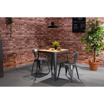 Bolero Bistro Curve Fauteuils Gunmetal (lot de 4) - Bolero - HZ807