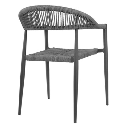 Fauteuils d'extérieur en rotin PE tressé Bolero Eden anthracite (lot de 4) - Bolero - HZ590