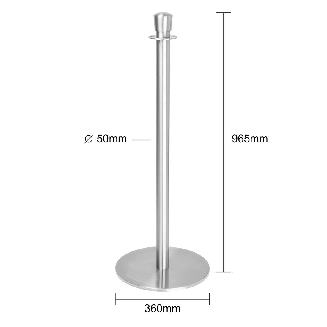 Poteaux d'accueil base plate Bolero inox brossé (lot de 2) - Bolero - GP639