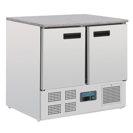 Table réfrigérée positive plan de travail en marbre Polar Série G 2 portes 240L - Polar - CL108